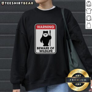 Alt Text: Top Warning Beware of Wildlife Sweatshirt featuring a bold graphic design for outdoor enthusiasts.