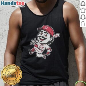 Alt Text: Nice Salbert Sal Stewart Cincinnati Reds tank top featuring vibrant team colors and stylish design for fans.