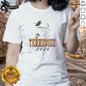 Good Snoopy and Woodstock cartoon tee celebrating University of Tennessee Graduation 2026 for ladies.