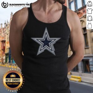 Official Dallas Cowboys Rivet Logo Tank Top featuring a bold team logo, perfect for fans and warm weather wear.