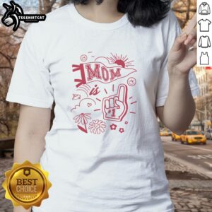 Official Mom Is 1 Collage Ladies Tee featuring fun graphics celebrating motherhood and special moments.
