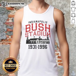 Vintage Indianapolis Tank Top from Top-The-Bush Stadium, celebrating years 1931-1996 with classic design.