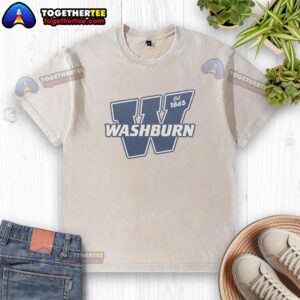 Premium Washburn Est 1865 vintage washed t-shirt, featuring a classic design and soft fabric for ultimate comfort.