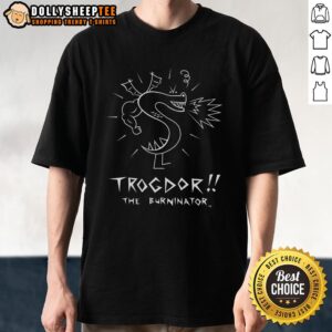 Top Homestar Runner Classic Trogdor T-Shirt featuring vibrant graphics of Trogdor the Burninator in bold colors.