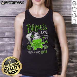 Original Baby Bowser Evilness Level Unusually High Tank Top featuring vibrant graphics of Baby Bowser in action.