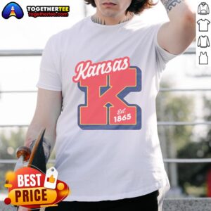Nice Kansas Est 1865 Heather Red T-Shirt featuring a vintage design perfect for Kansas pride and casual wear.