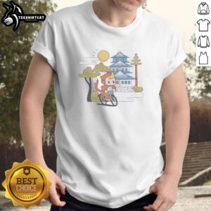 Alt Text: Cute monkey riding a bicycle on a 'Cdawgva Out For A Ride' t-shirt, perfect for animal and bike lovers.