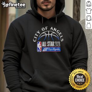 Alt Text: Official Los Angeles Clippers City of Angels All-Star 2026 hoodie featuring team colors and logo, perfect for fans.