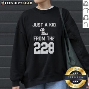 Top Just A Kid Ole Miss From The 228 sweatshirt featuring a stylish design for Ole Miss fans.