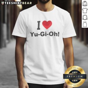 Good I Love Yu-Gi-Oh T-Shirt featuring bold graphics and vibrant colors, perfect for fans of the popular trading card game.