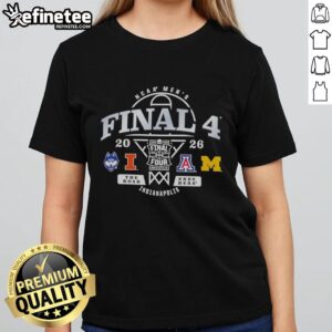 Alt Text: Official Indianapolis 2026 NCAA Men's Final 4 Ladies Tee featuring stylish design and event branding for basketball fans.