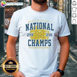 2026 NCAA Men's Basketball National Championship Game T-Shirt featuring Nice Michigan Wolverines design, Indianapolis, Indiana.