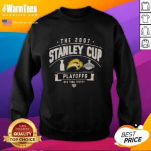 Original Buffalo Sabres Stanley Cup Playoffs 2007 sweatshirt featuring classic old-time hockey design.