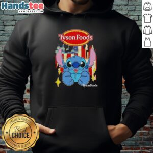 Alt Text: Nice Stitch Like Tyson Foods USA Flag Hoodie showcasing a vibrant American flag design, perfect for patriotic wear.