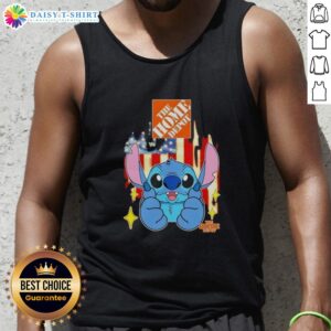 Good Stitch USA Flag tank top inspired by Home Depot, featuring a vibrant American flag design for patriotic style.