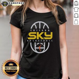 Official Chicago Sky Basketball 2026 On-Court Authentic Practice Logo Ladies Tee in vibrant colors and stylish design.
