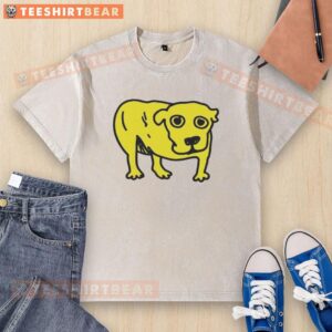 Top Tripod Dog Doodle washed t-shirt featuring a playful dog design on soft cotton fabric, perfect for pet lovers.