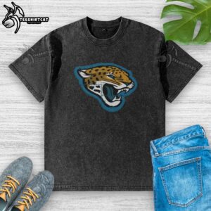Alt Text: Good Jacksonville Jaguars Rivet Logo Washed T-Shirt featuring a vintage design and vibrant team colors.
