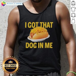 Top sausage baguette tank top featuring 'I Got That Dog In Me' design, perfect for casual summer outfits.