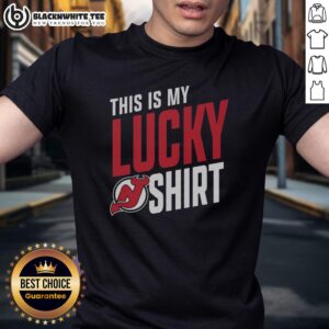 Nice New Jersey Devils This Is My Lucky T-Shirt featuring team colors and logo, perfect for game day attire.