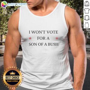 Drew Barrymore wearing a I Won't Vote for a Son of a Bush tank top, showcasing her bold political statement and style.