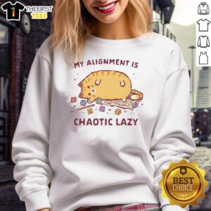 Alt Text: Cozy chaotic lazy cat sweatshirt featuring a cute feline design, perfect for cat lovers and casual wear.