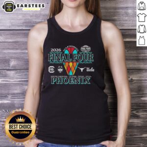 Stylish tank top featuring the 2026 NCAA Final Four Women's Basketball logo for Phoenix's four teams.