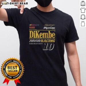 Alt Text: Hot Dikembe Racing Number 10 T-Shirt featuring vibrant design, perfect for fans in Gainesville, Orlando, Florida.
