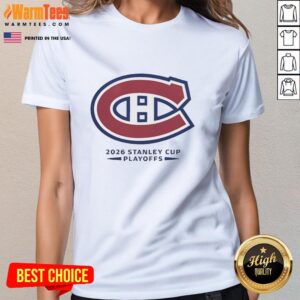 Pretty Montreal Canadiens NHL 2026 Stanley Cup Playoffs ladies tee in vibrant colors, perfect for female hockey fans.