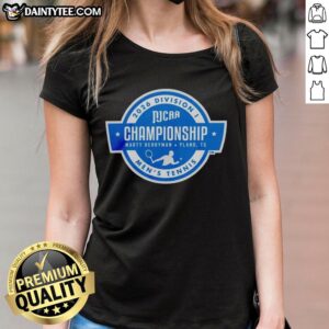 2026 NJCAA Division I Men's Tennis Championships logo on a ladies' tee shirt design.