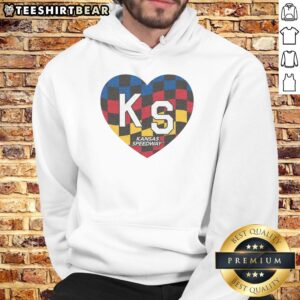 Awesome KS Speedway KC Heart Ash Hoodie featuring a stylish design, perfect for racing fans and casual wear.