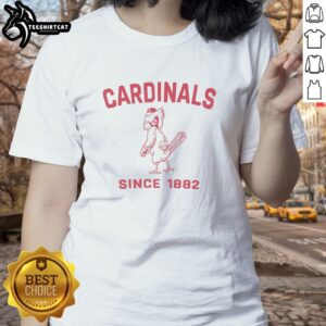 Premium St. Louis Cardinals Cooperstown Duster Ladies Tee in vibrant red, showcasing team pride and stylish comfort.