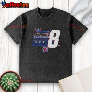 Alt Text: Top Alexander Ovechkin 8 Washington Capitals all-time NHL goals scoring leader washed T-shirt design.