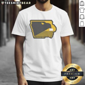 Premium The Hawkeye State Iowa T-Shirt featuring bold Iowa design, perfect for showing state pride and casual wear.