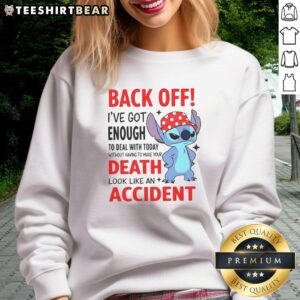 Funny sweatshirt with 'Nice Back Off' quote, perfect for expressing your mood and style. Shop the 'Nice Back Off' sweatshirt now!