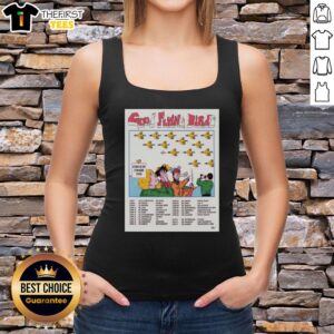 Top Good Flying Birds Summer EU UK Tour 2026 poster on a stylish tank top, showcasing vibrant colors and design.