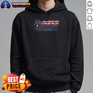 Official Hendrick Motorsports Team Collection athletic heather gray patriotic logo hoodie for fans and racing enthusiasts.