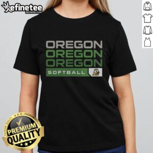 Good Oregon Ducks college softball hype ladies tee featuring vibrant team colors and stylish design for fans.