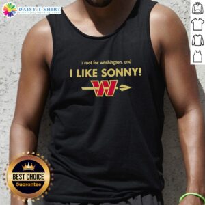 Original Washington Commanders I Root For Washington and I Like Sonny tank top featuring team colors and logo design.