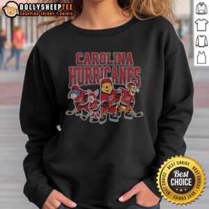Nice Carolina Hurricanes Winnie the Pooh ice hockey sweatshirt, featuring a playful design for fans.