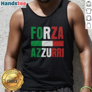 Nice Forza Azzurri Italy tank top featuring vibrant blue design, ideal for soccer fans and summer wear.