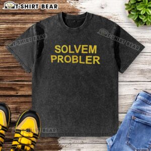 Alt Text: Nice Solvem Probler washed t-shirt in a casual setting, showcasing its stylish design and comfortable fit.