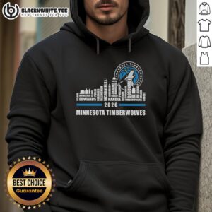 Official Minnesota Timberwolves X Skyline City Players Name 2026 Hoodie featuring team logo and stylish design.