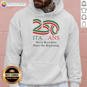 Awesome 250 Italians hoodie featuring 'We've Been Here Since The Beginning' design, perfect for Italian pride and style.