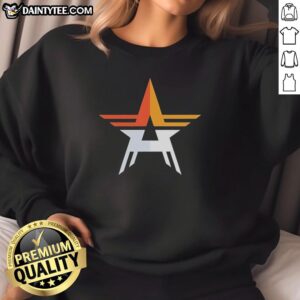 Alt Text: Vintage Houston Astros star logo sweatshirt featuring a classic design, perfect for fans of the team.