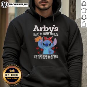 Good Stitch x Arby's hoodie featuring 'I Have An Anger Problem' text, perfect for expressing frustration and style.
