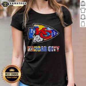 Original Kansas City Chiefs and Royals logo mashup on a stylish ladies tee, perfect for Kansas City sports fans.