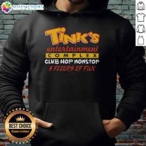 Alt Text: Top Tinks Entertainment Complex hoodie featuring vibrant design for club hopping across 5 floors of fun.