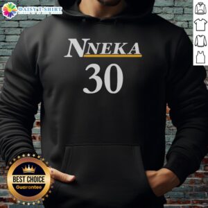 Alt Text: Nneka Ogwumike wearing a Los Angeles Sparks 'Bet On Women' jersey 30 hoodie, showcasing team spirit and style.
