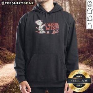 Alt Text: Pretty New York Mets x Charlie Brown I Wanna Win Hoodie featuring vibrant graphics and sporty design for fans.